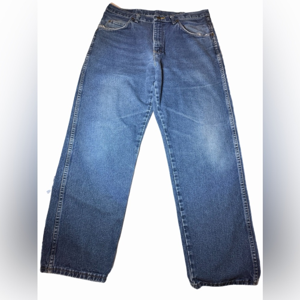 Wrangler Men's Rugged Wear Denim Blue Jeans 34 X 28